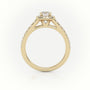 Round-Cut Diamond 4 Prongs Scallop Setting Engagement Ring — Yellow Gold