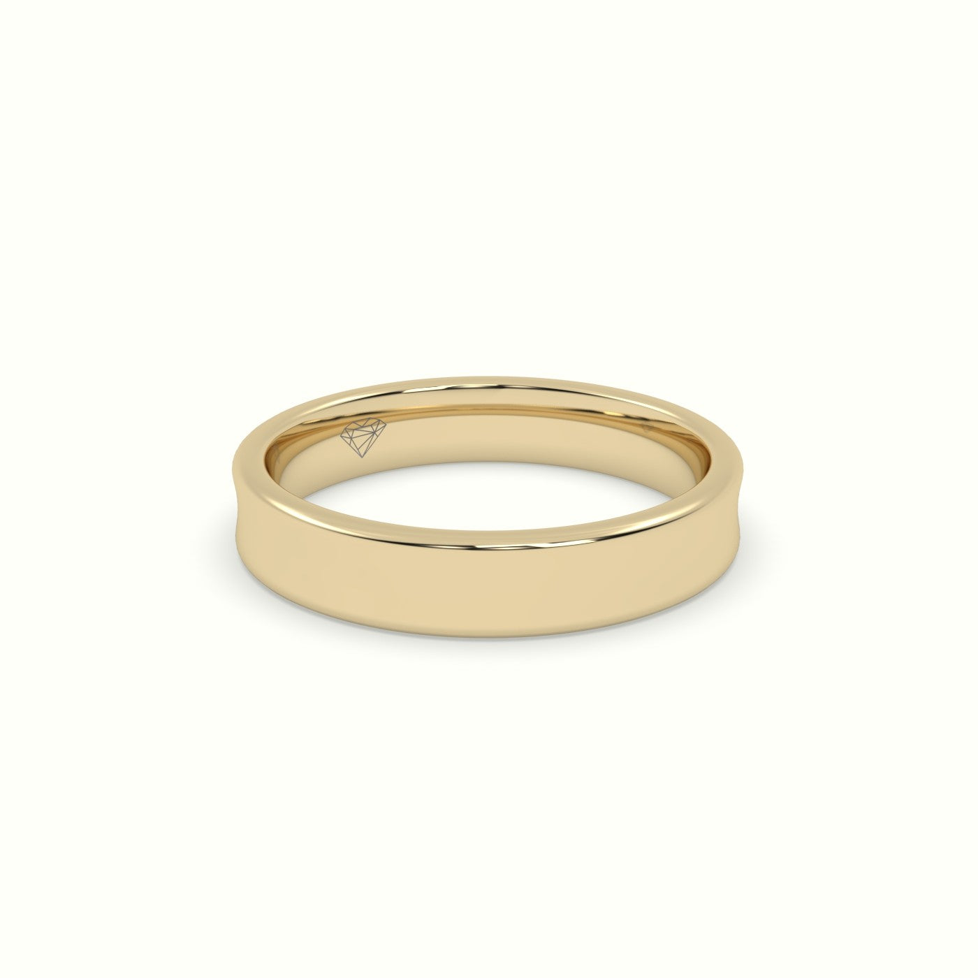 D Shape Court Profile Women'S Wedding Band — Yellow Gold