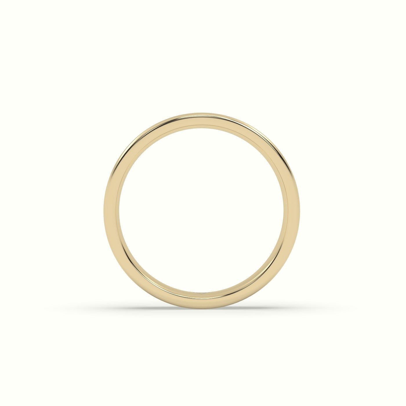 D Shape Court Profile Women'S Wedding Band — Yellow Gold
