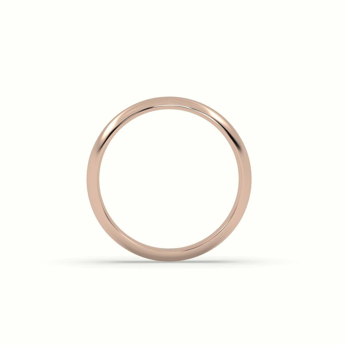 Traditional D Shape Flat Profile Wedding Band — Rose Gold