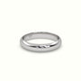 Traditional D Shape Flat Profile Wedding Band — White Gold