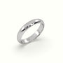 Traditional D Shape Flat Profile Wedding Band — White Gold