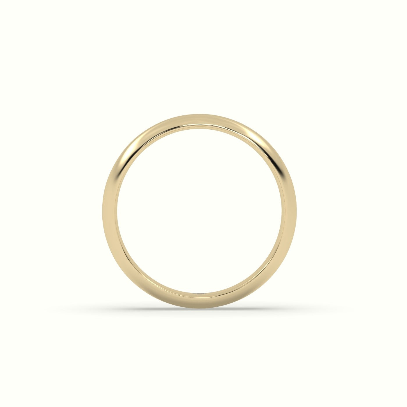 Traditional D Shape Flat Profile Wedding Band — Yellow Gold