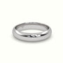 Traditional D Shape Flat Profile Wedding Band — White Gold