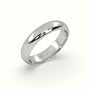 Traditional D Shape Flat Profile Wedding Band — White Gold