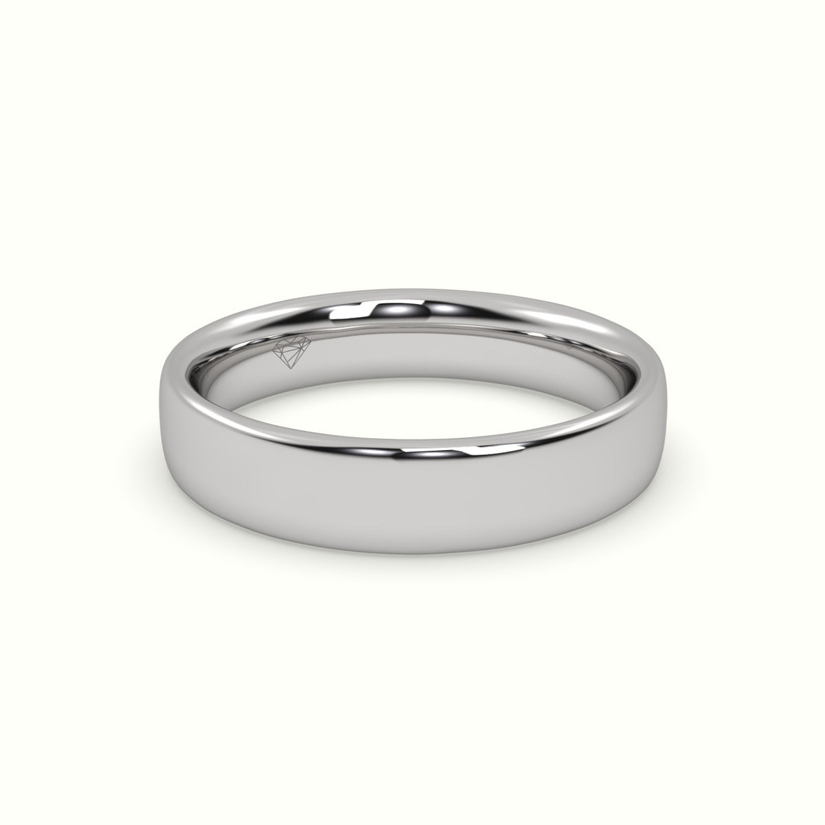 Classic Profile E Wedding Ring — White Gold