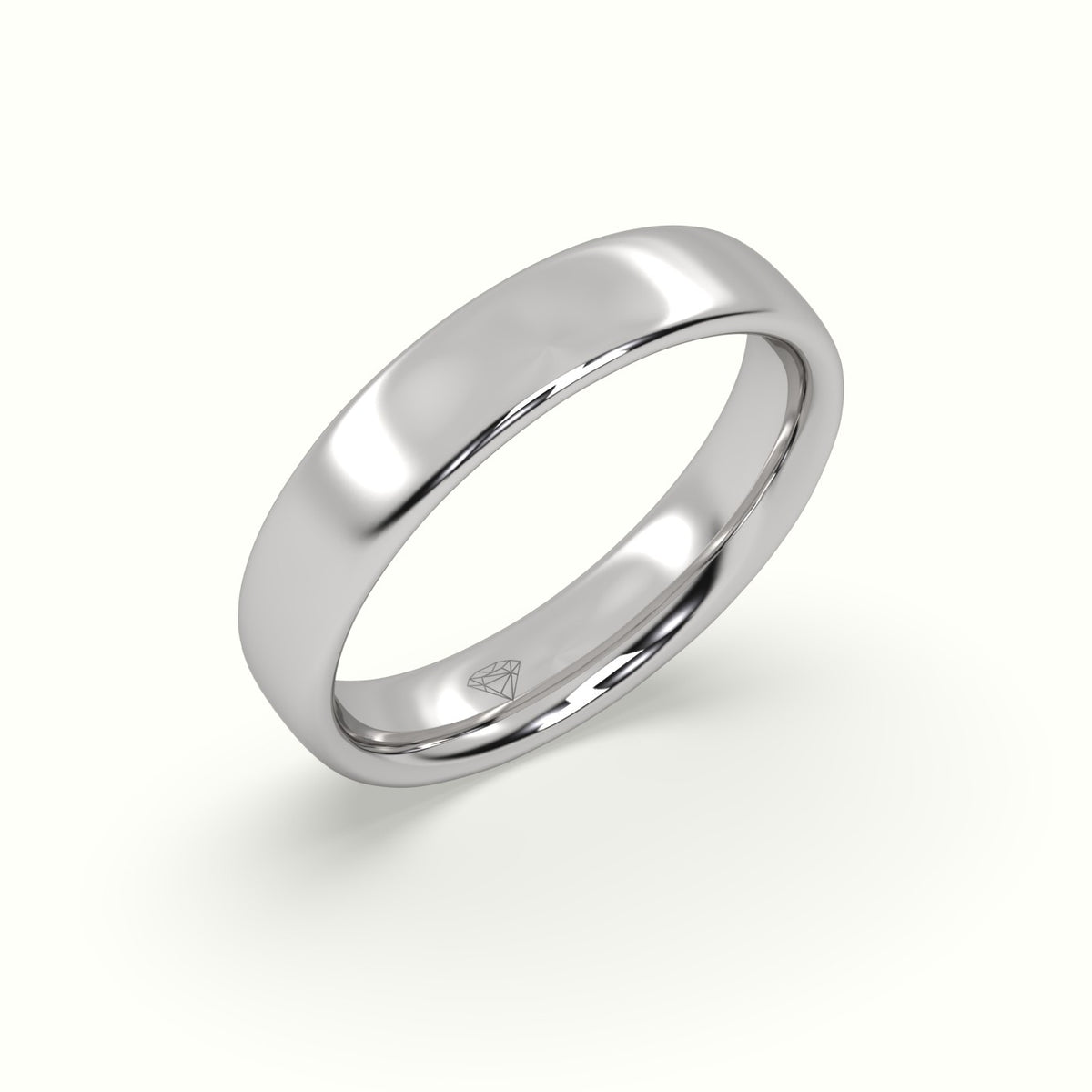 Classic Profile E Wedding Ring — White Gold