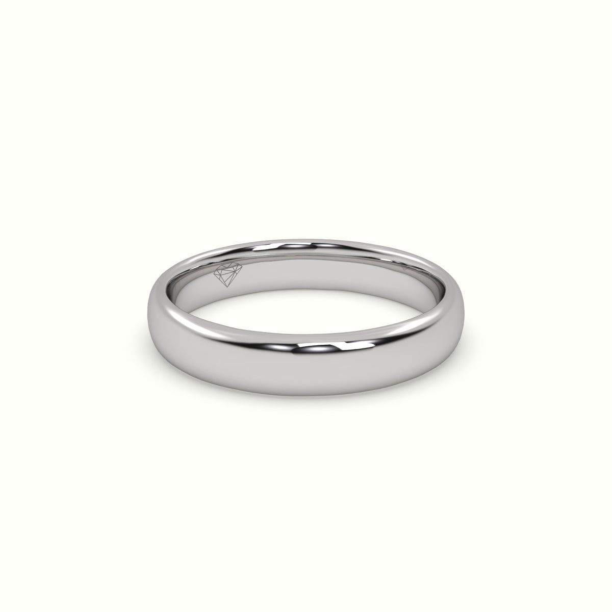 Profile F Wedding Ring — White Gold