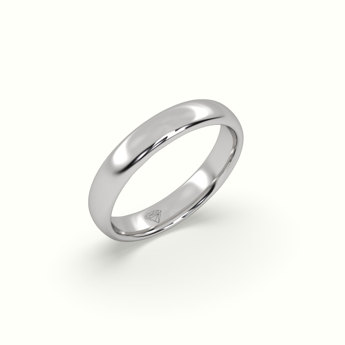 Profile F Wedding Ring — White Gold