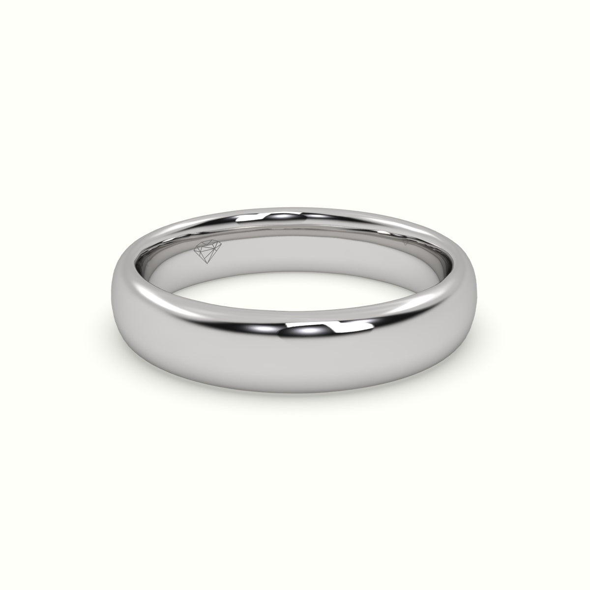 Profile F Wedding Ring — White Gold