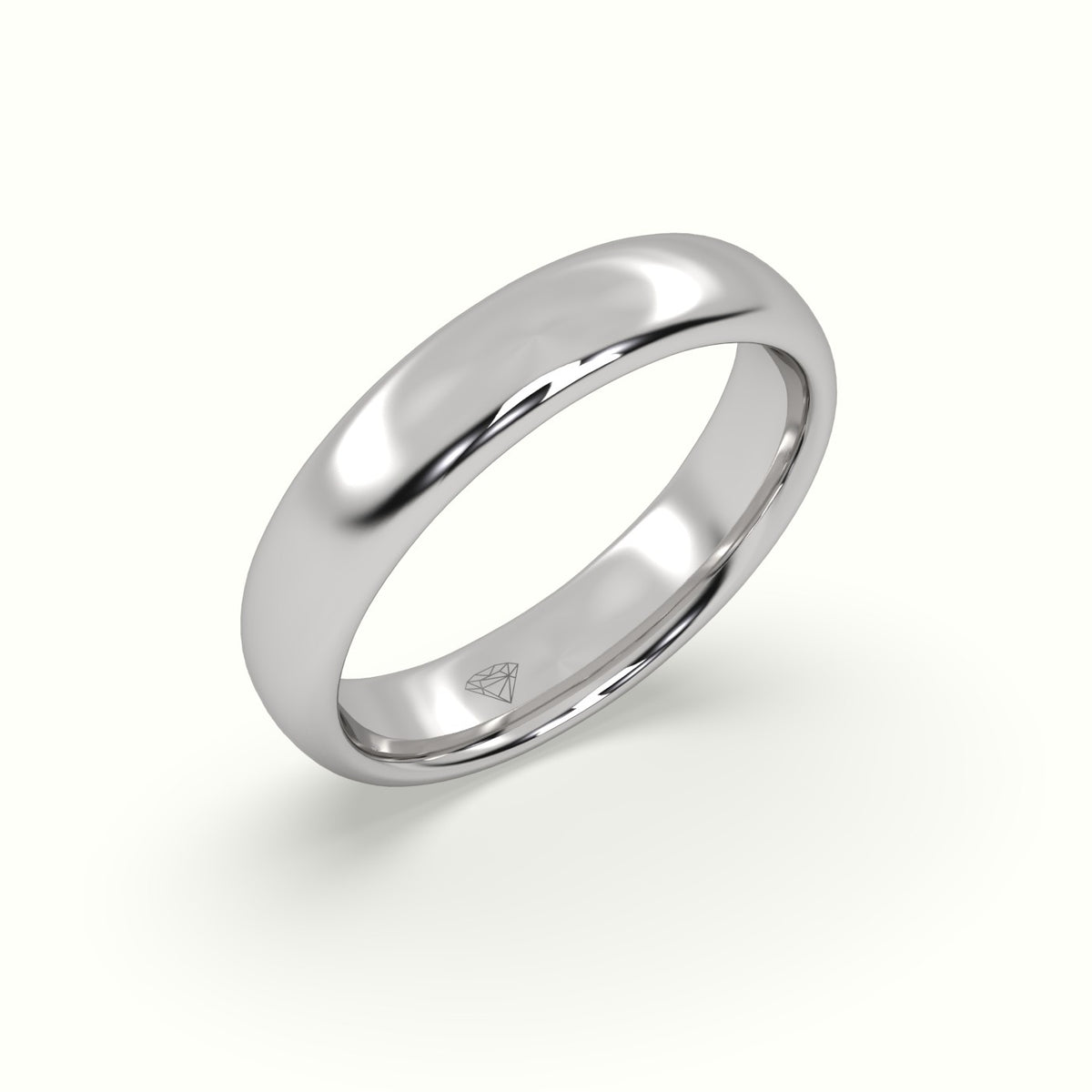 Profile F Wedding Ring — White Gold