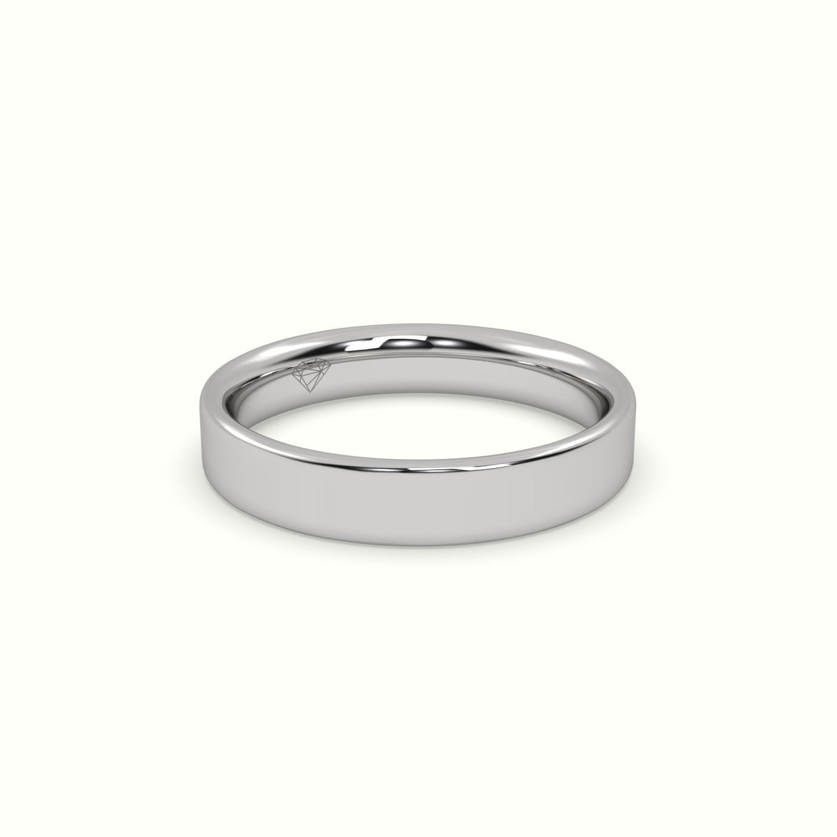 Time Honoured Heavy Weight Flat D Court Women'S Wedding Band — White Gold