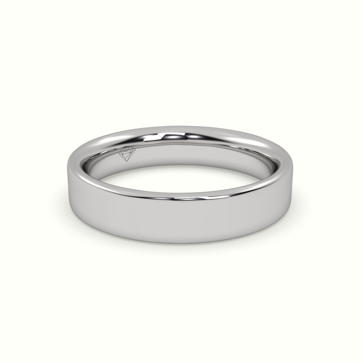 Time Honoured Heavy Weight Flat D Court Women'S Wedding Band — White Gold