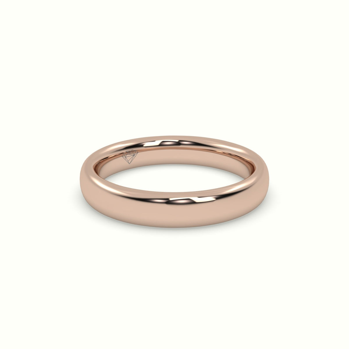 Chunky Profile Carved Classic "Her" Wedding Band — Rose Gold