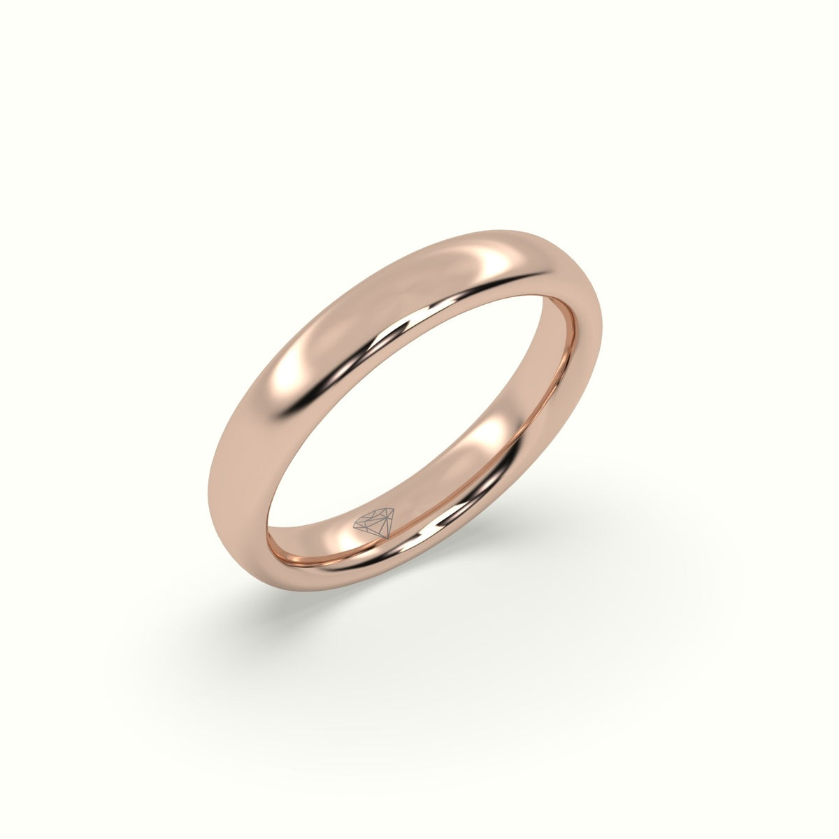 Chunky Profile Carved Classic "Her" Wedding Band — Rose Gold