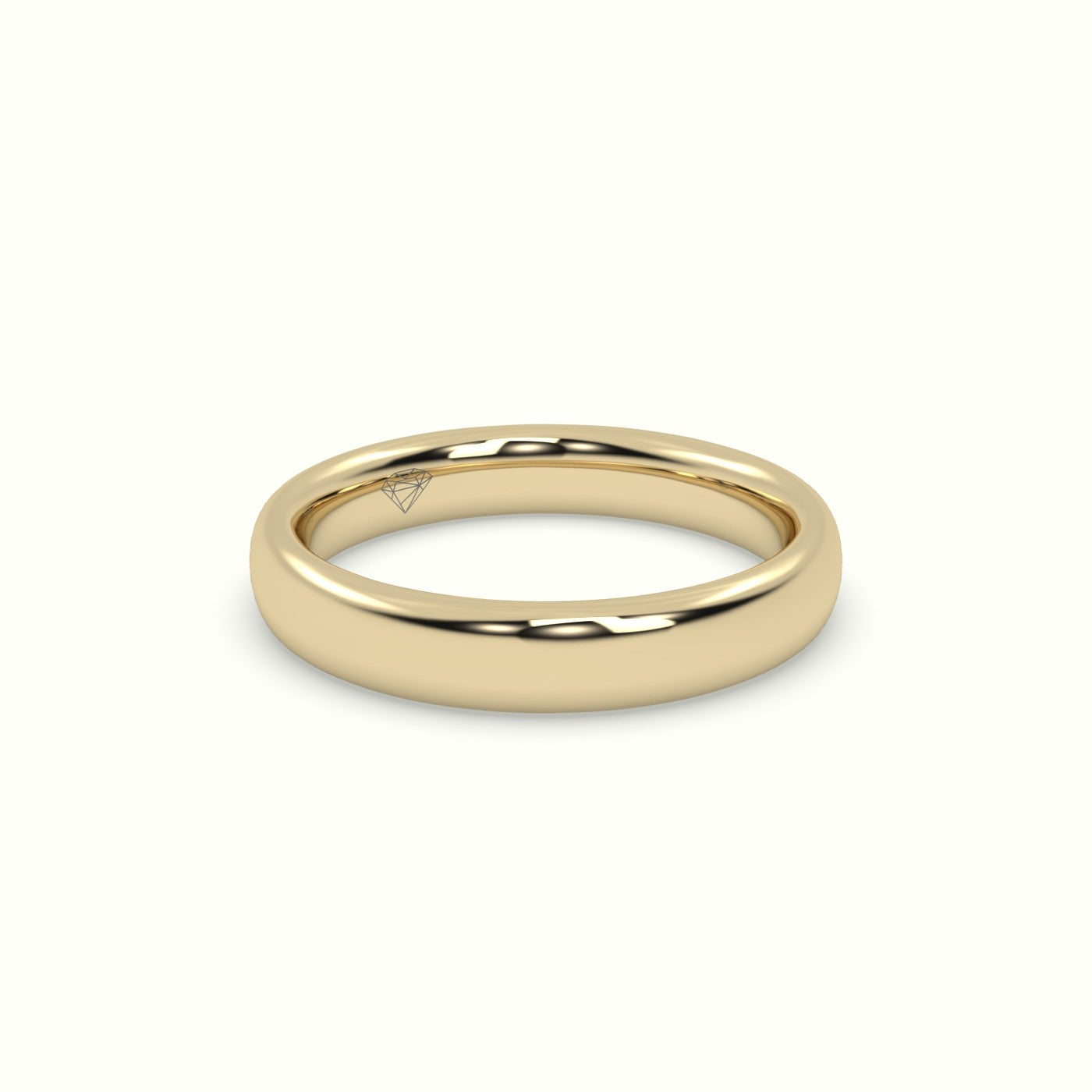 Chunky Profile Carved Classic "Her" Wedding Band — Yellow Gold