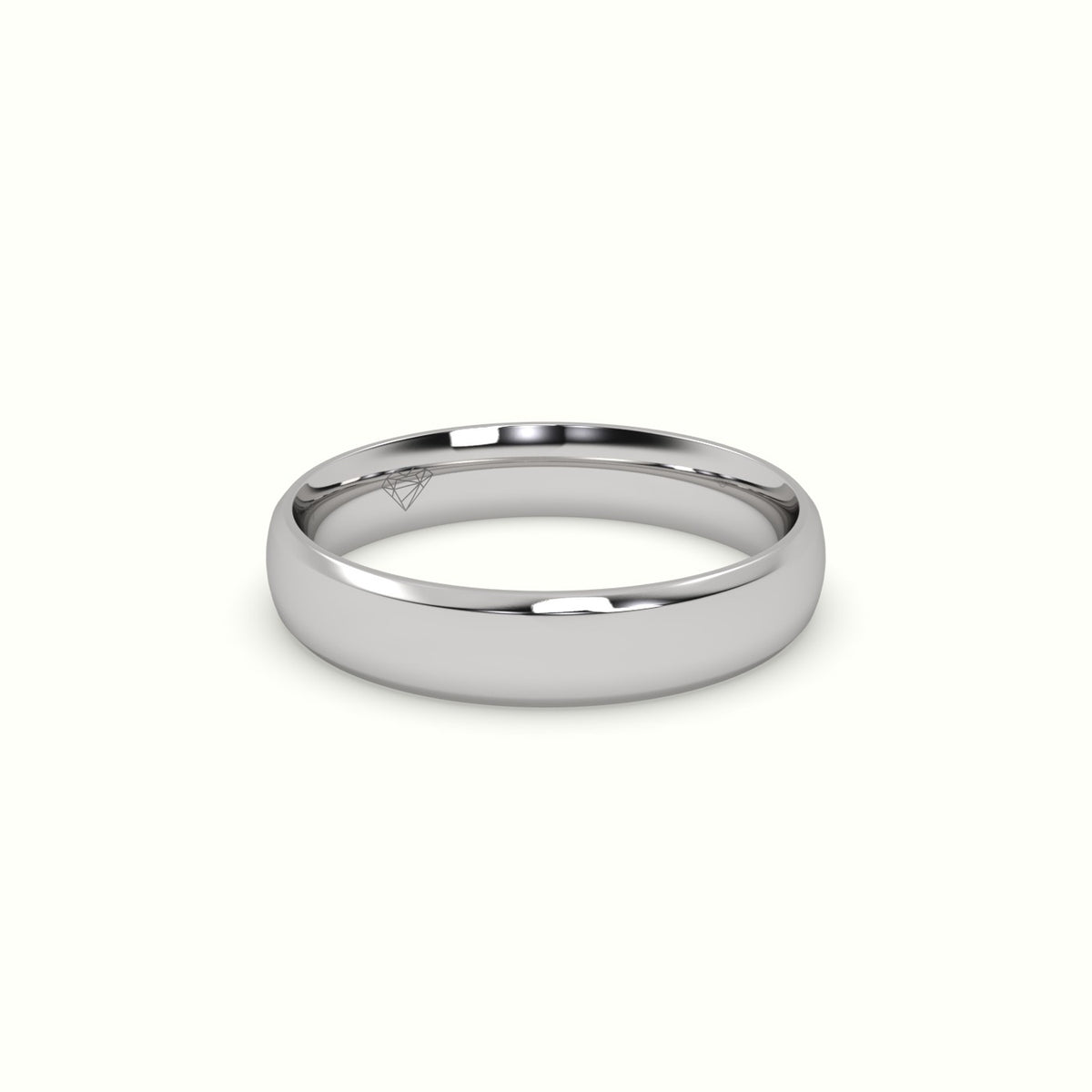 Modern Court Wedding Band — White Gold