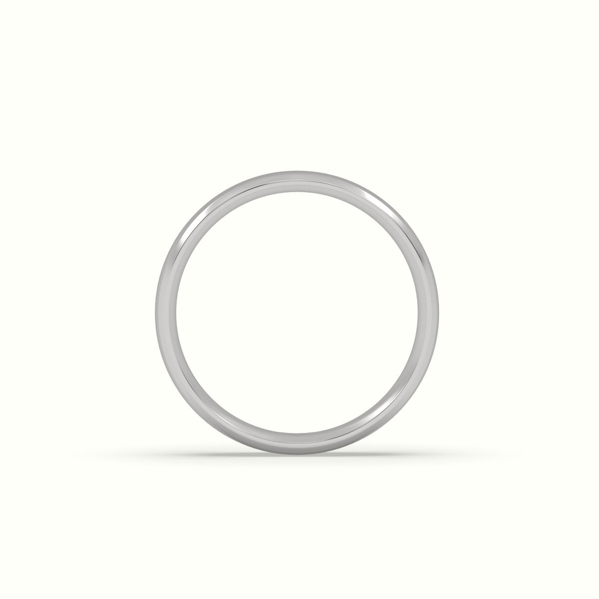 Modern Court Wedding Band — White Gold