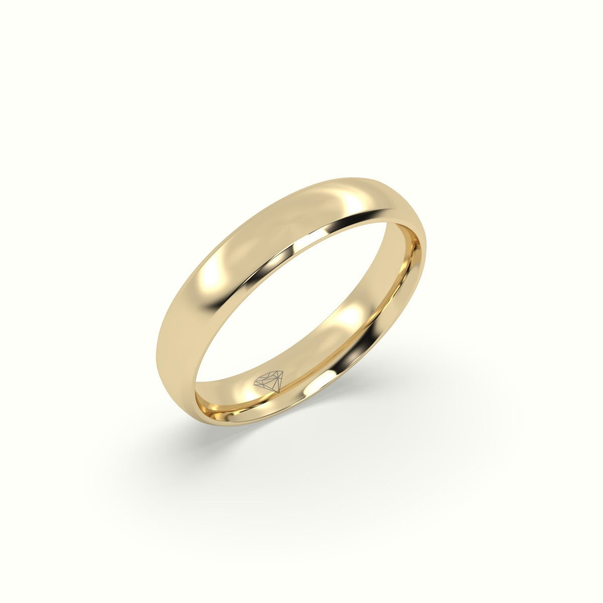 Modern Court Wedding Band — Yellow Gold