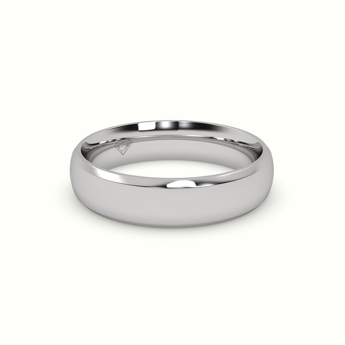 Modern Court Wedding Band — White Gold