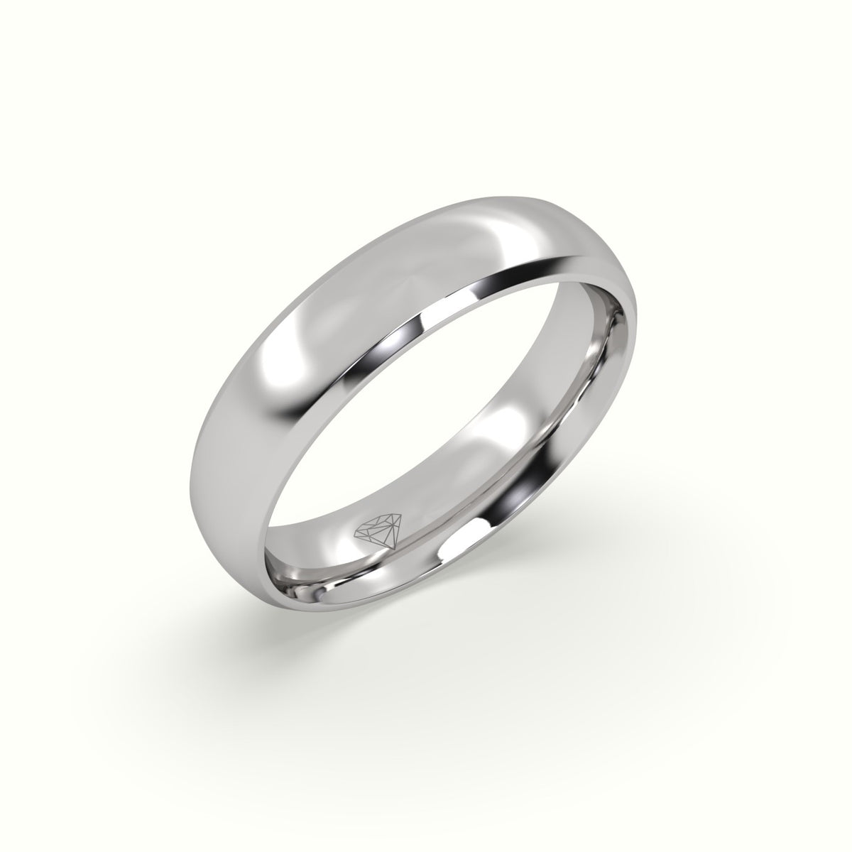 Modern Court Wedding Band — White Gold