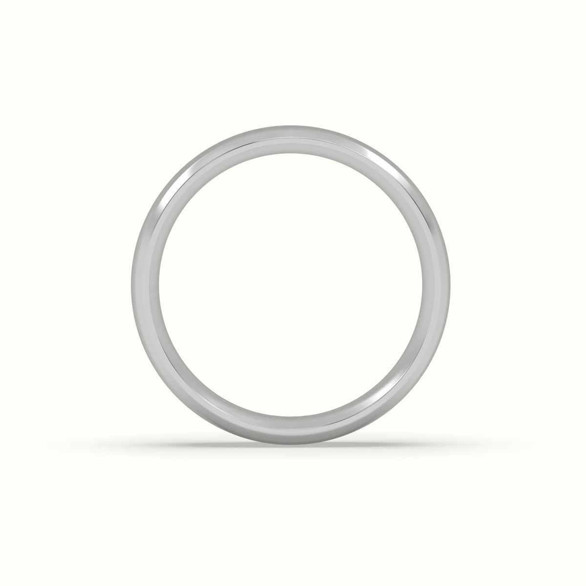 Modern Court Wedding Band — White Gold