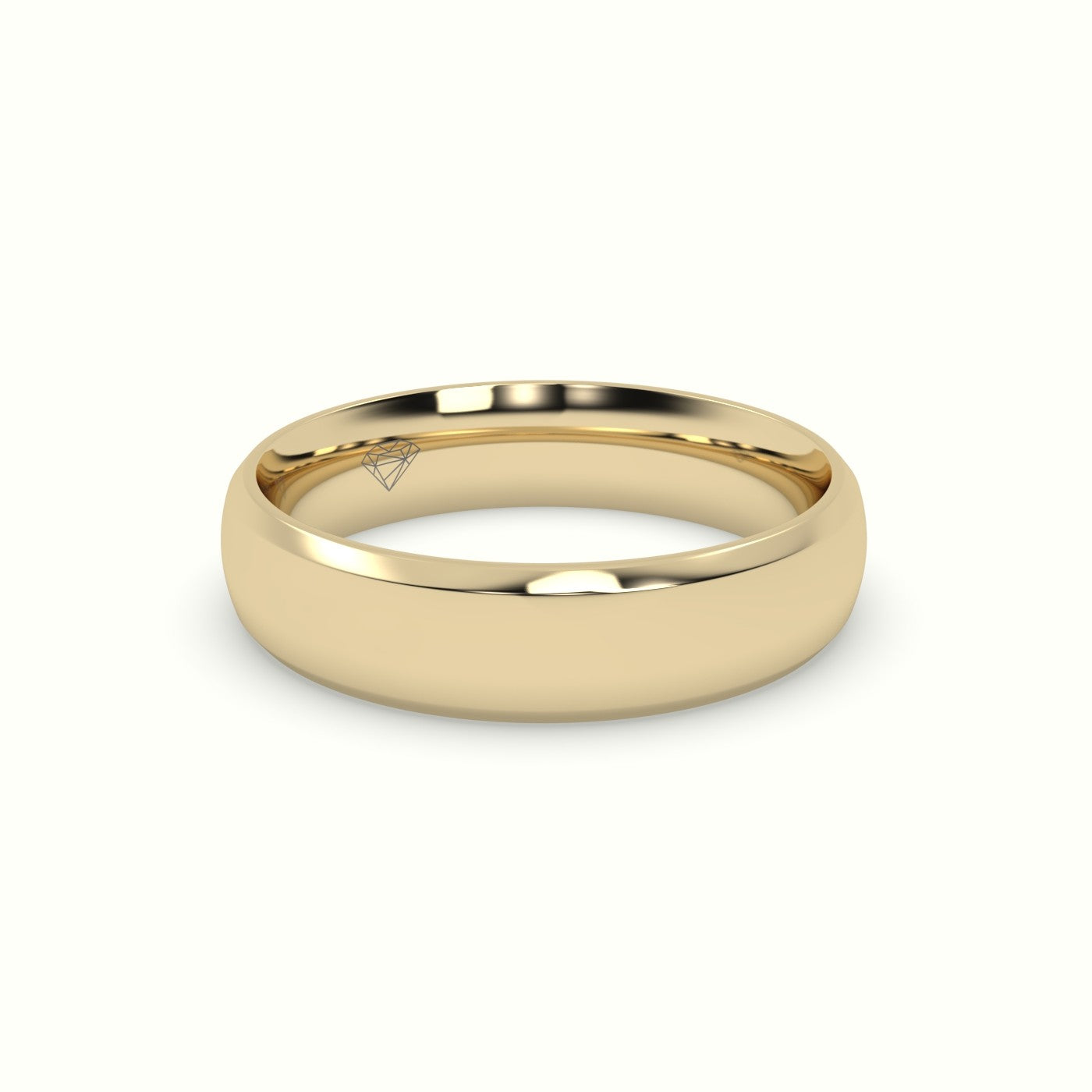 Modern Court Wedding Band — Yellow Gold