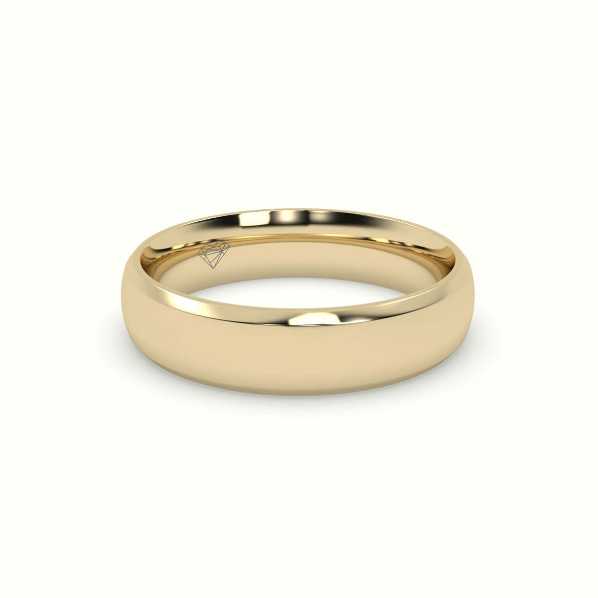Modern Court Wedding Band — Yellow Gold