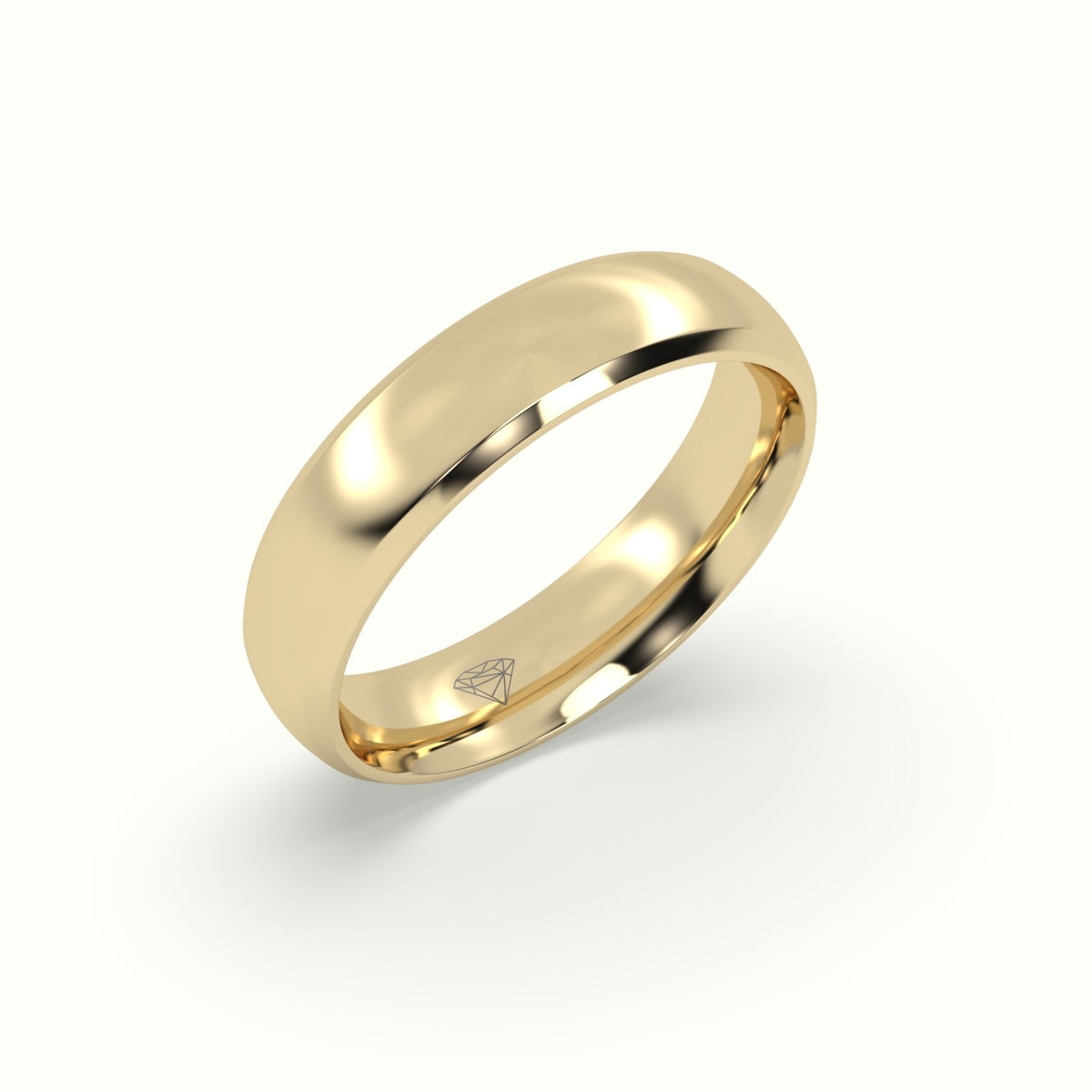 Modern Court Wedding Band — Yellow Gold