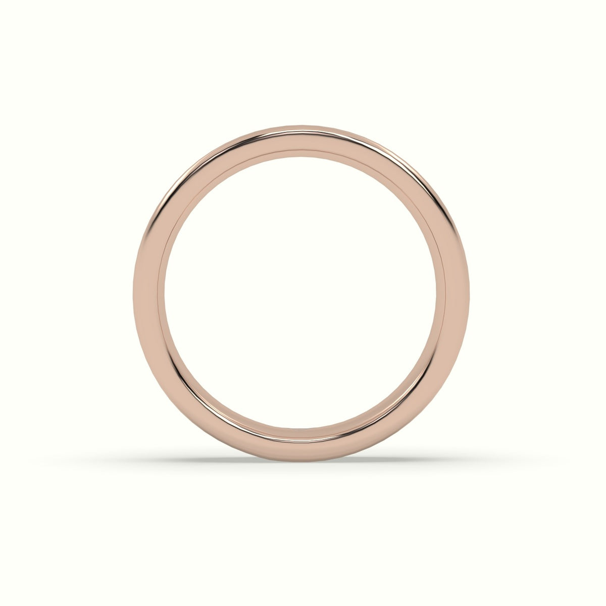 D Shape Court Profile Women'S Wedding Band — Rose Gold