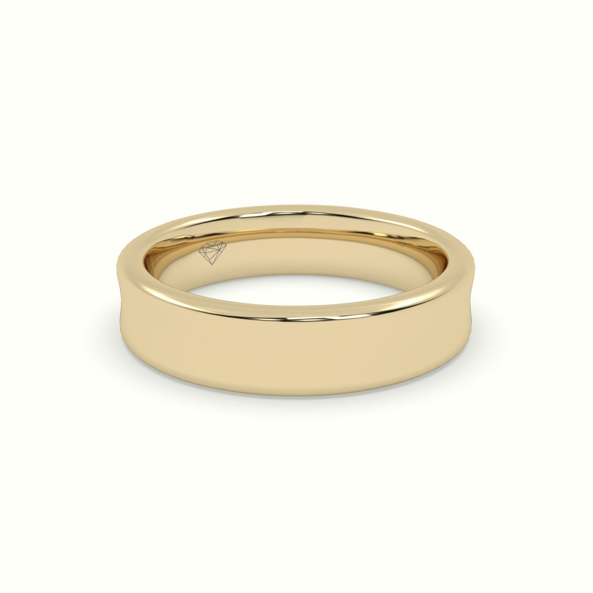 D Shape Court Profile Women'S Wedding Band — Yellow Gold