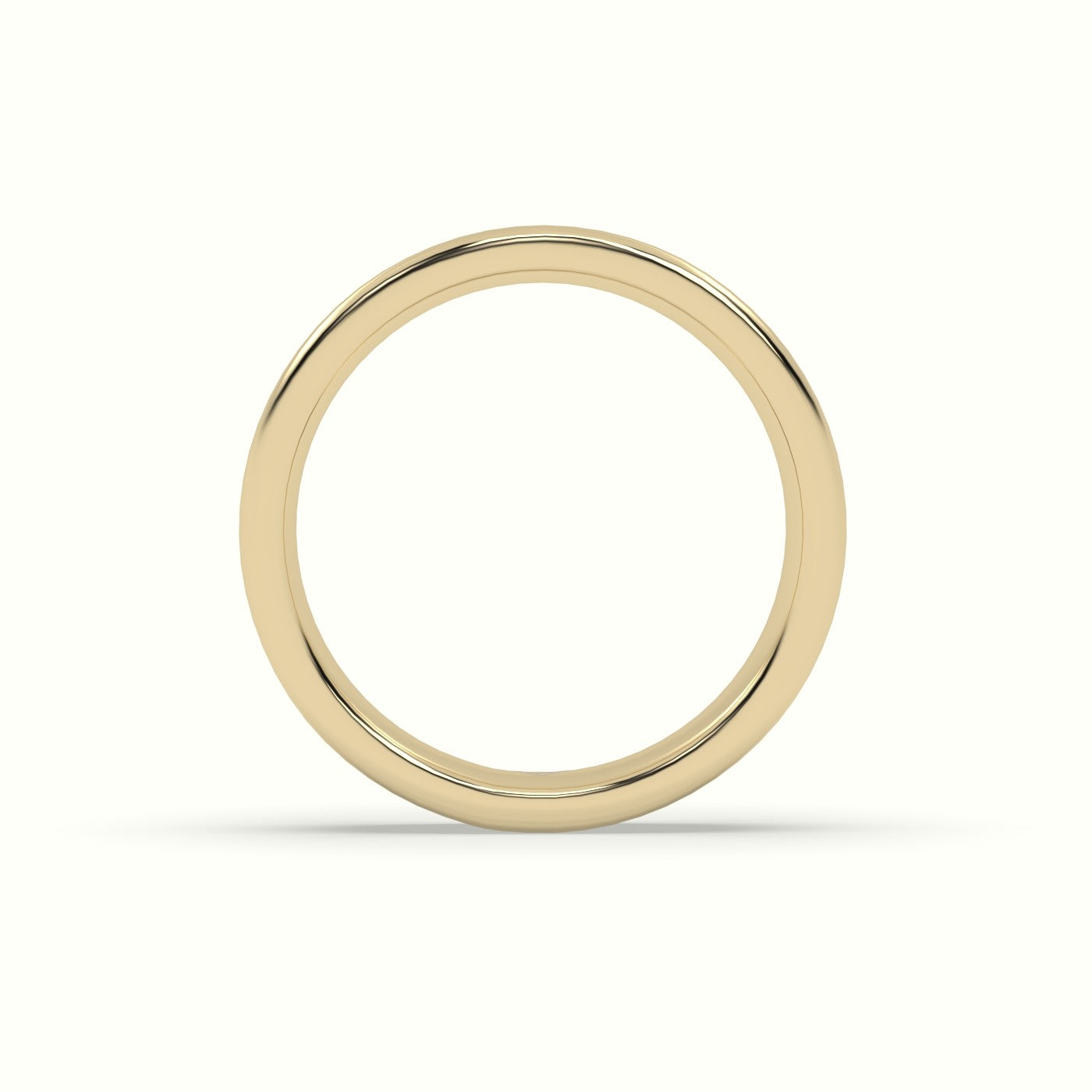 D Shape Court Profile Women'S Wedding Band — Yellow Gold