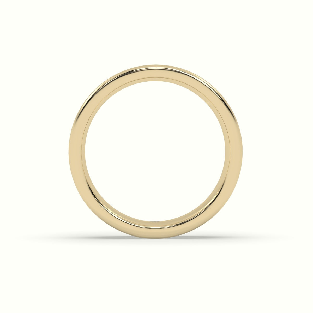 D Shape Court Profile Women'S Wedding Band — Yellow Gold