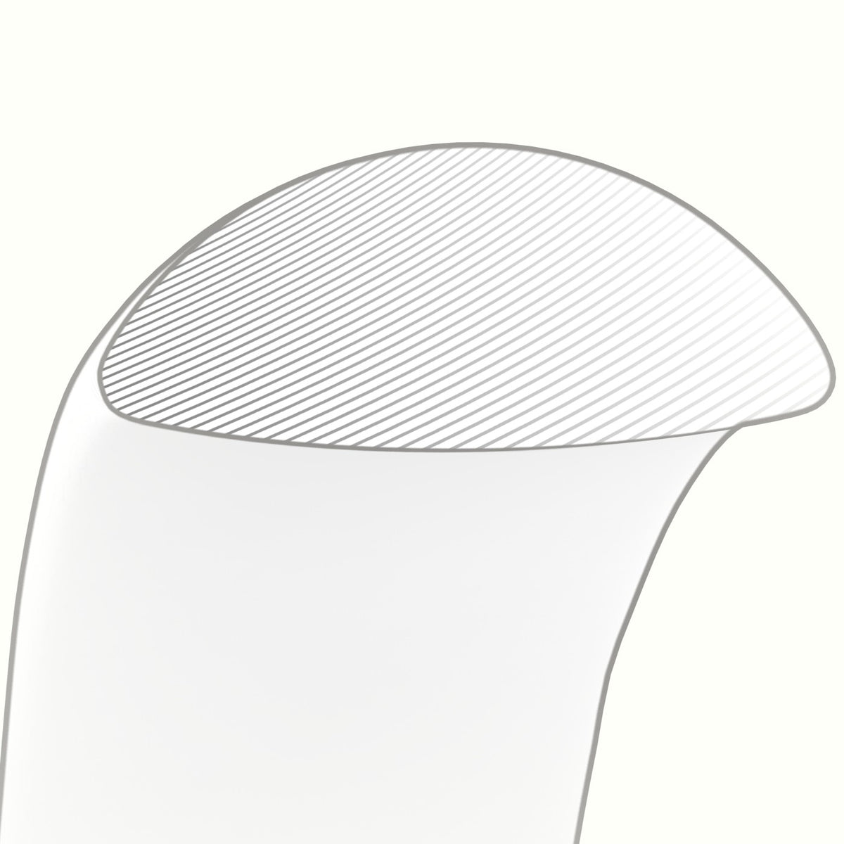 Traditional D Shape Flat Profile Wedding Band — White Gold