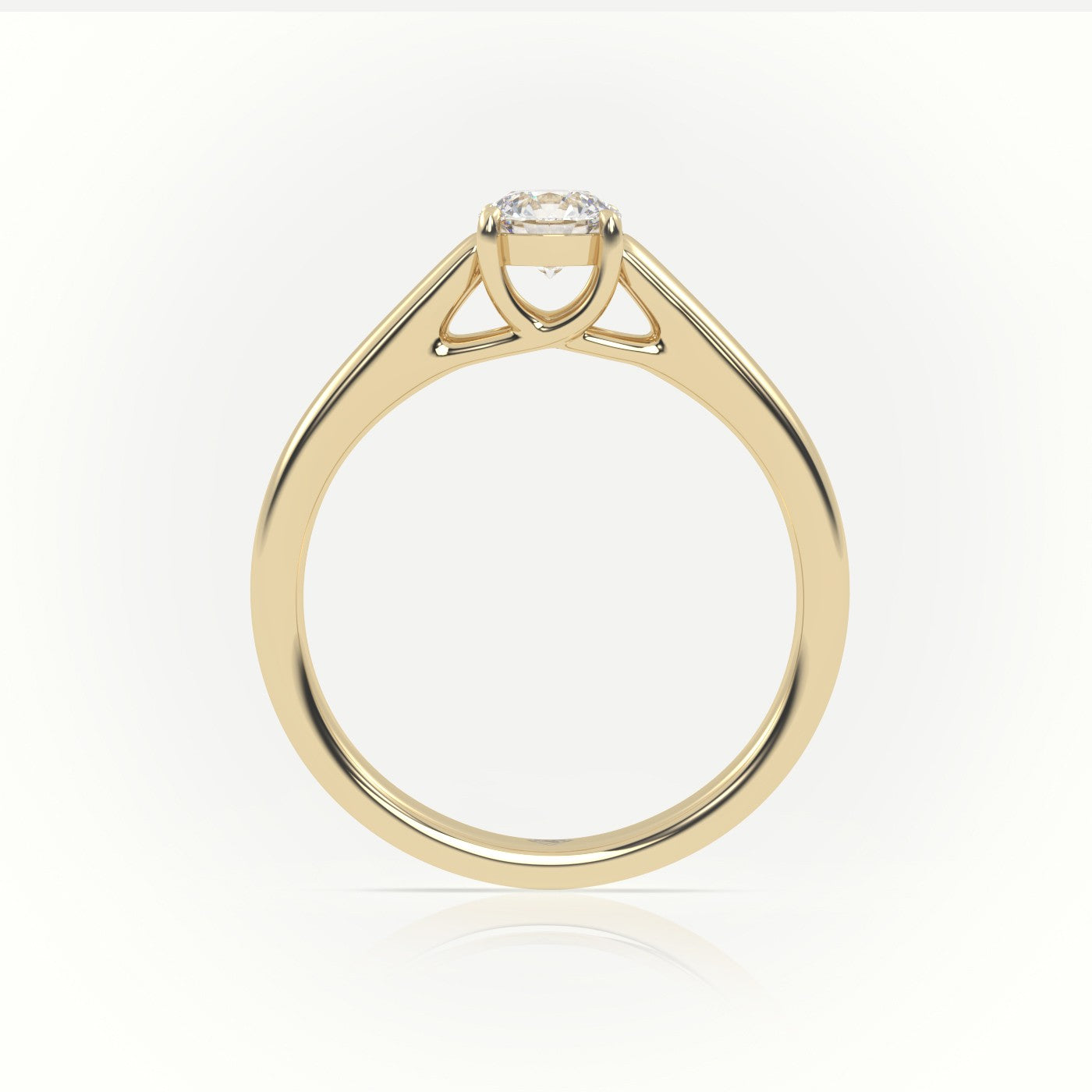 Round Diamond Solitaire Diamond Engagement Ring — Yellow Gold