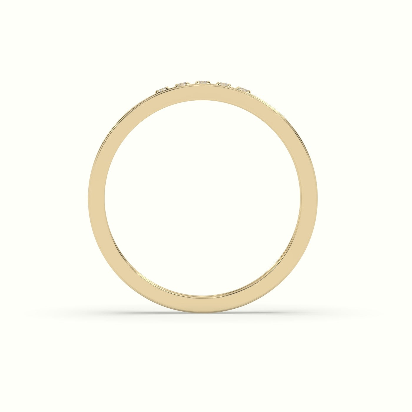 5 Gypsy Flush Set Diamond Wedding Band — Yellow Gold