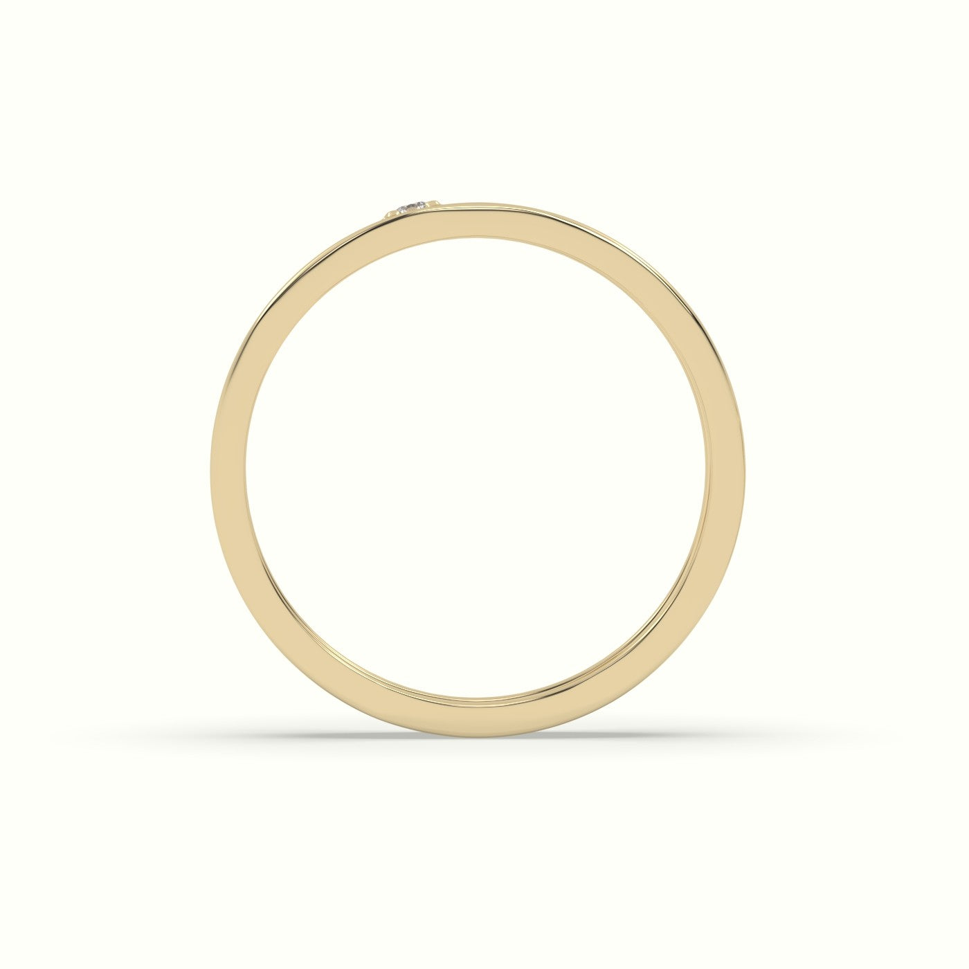 Single Stone Diamond Wedding Band — Yellow Gold