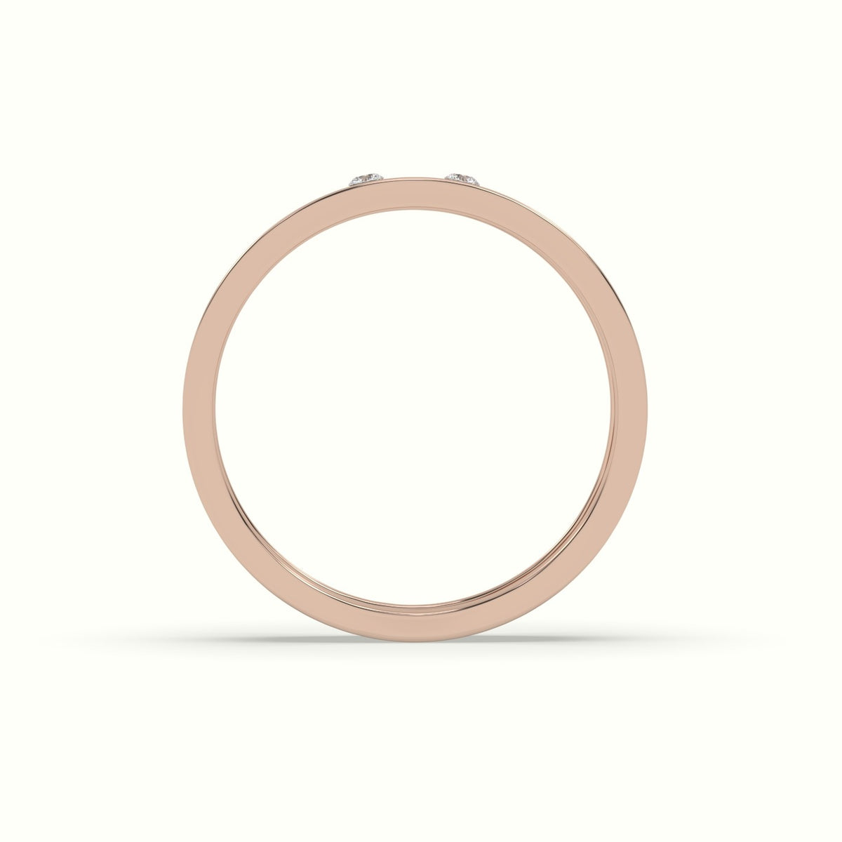 Flush Set Diamond Wedding Band — Rose Gold