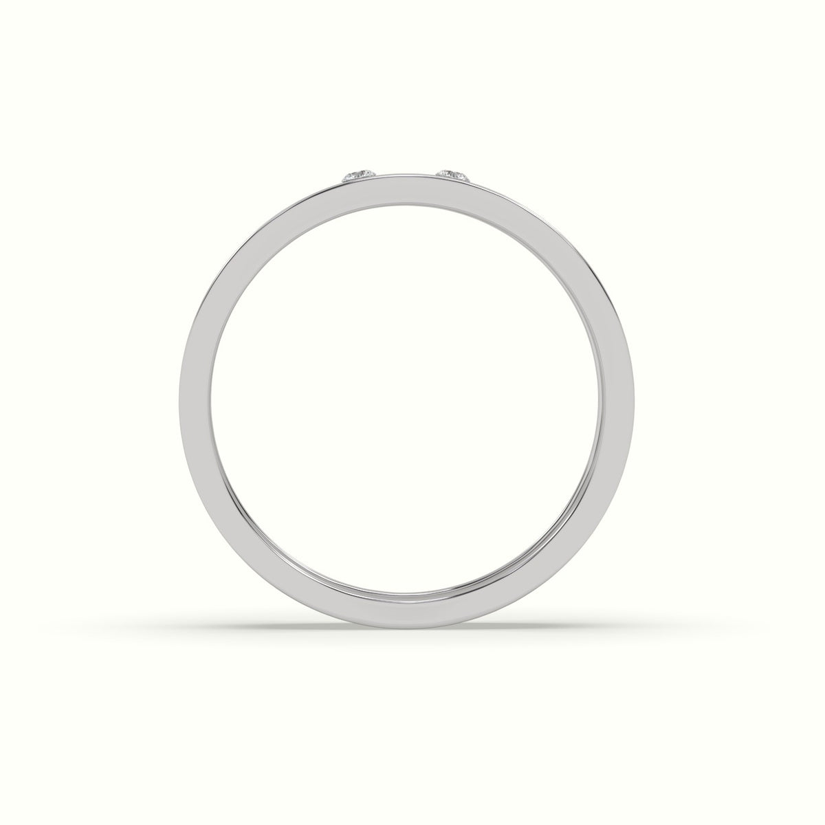 Flush Set Diamond Wedding Band — White Gold