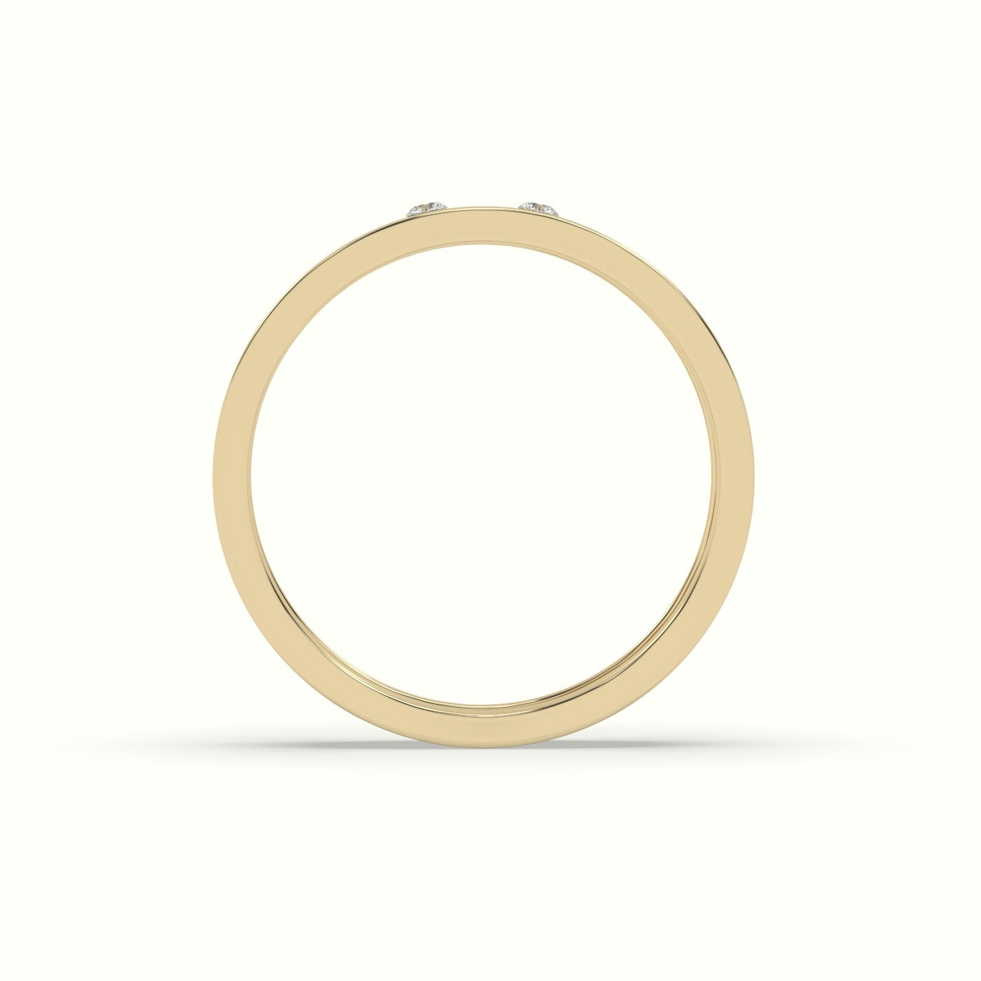 Flush Set Diamond Wedding Band — Yellow Gold
