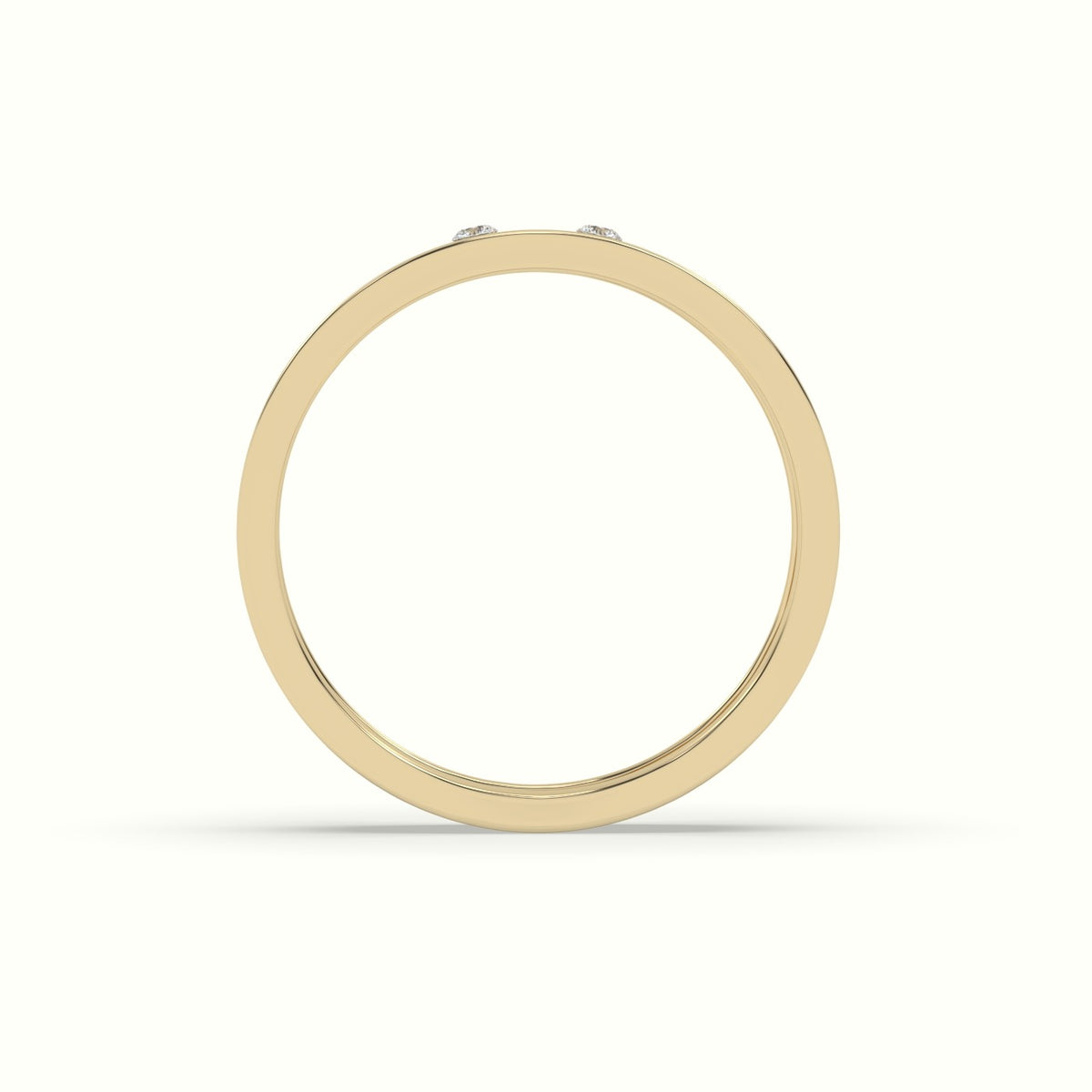 Flush Set Diamond Wedding Band — Yellow Gold