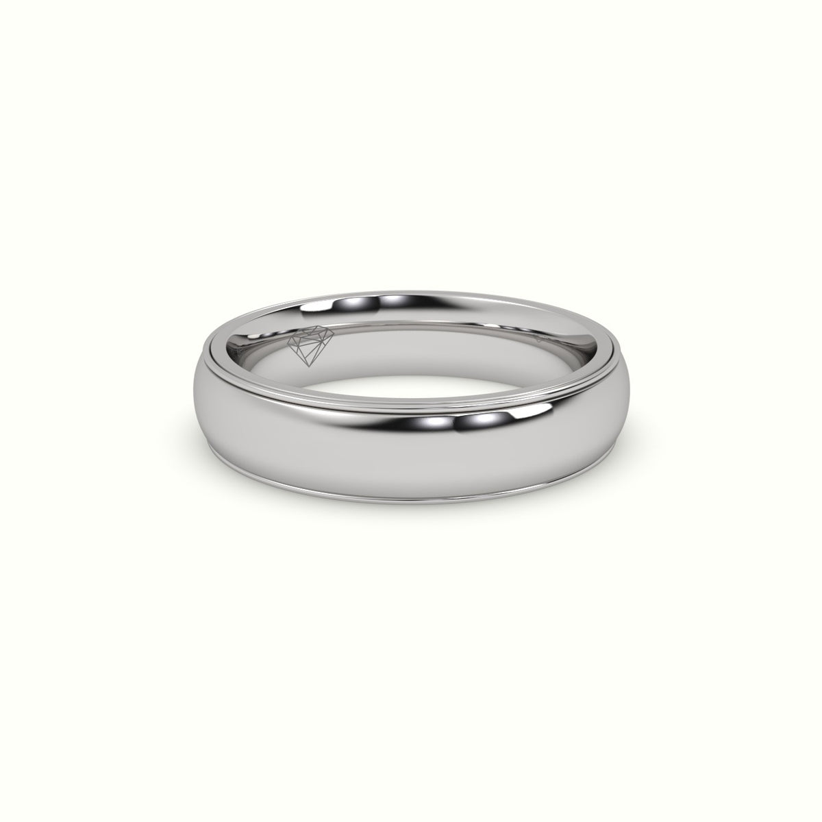 Traditional Comfort Fit Wedding Band — White Gold