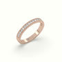 Princess Cut Diamond Cluster Milgrain Edge Wedding Band — Rose Gold
