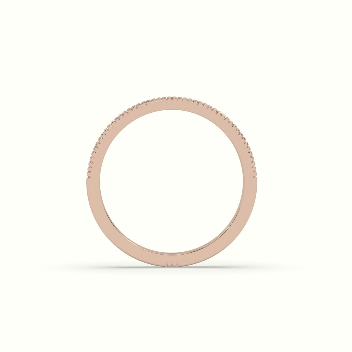 Princess Cut Diamond Cluster Milgrain Edge Wedding Band — Rose Gold