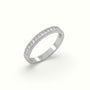 Princess Cut Diamond Cluster Milgrain Edge Wedding Band — White Gold
