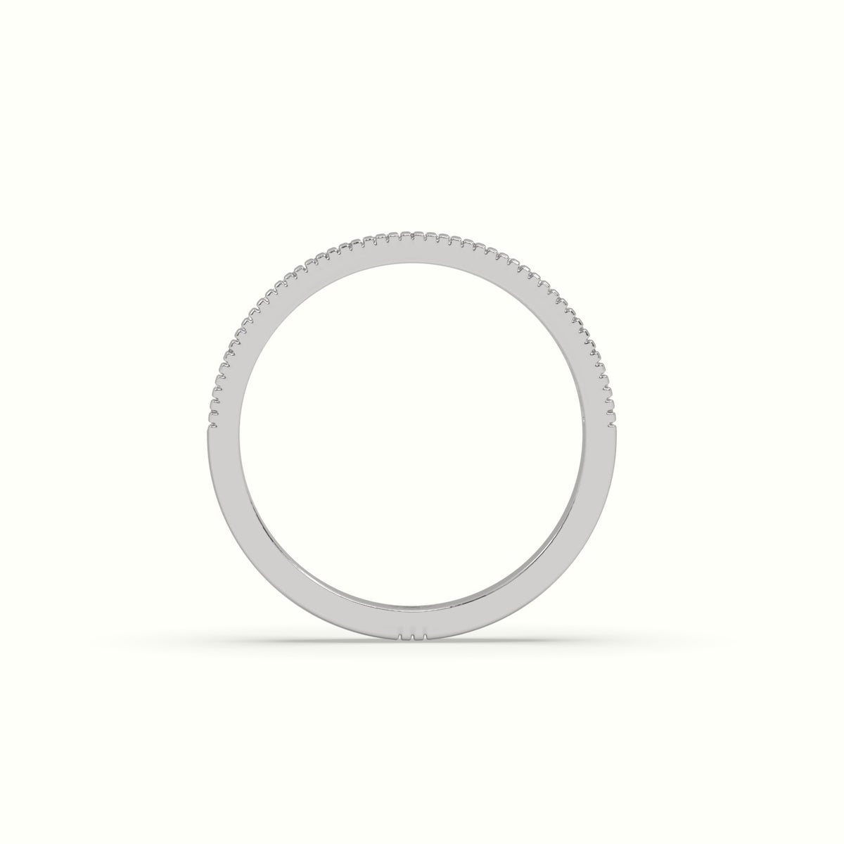 Princess Cut Diamond Cluster Milgrain Edge Wedding Band — White Gold