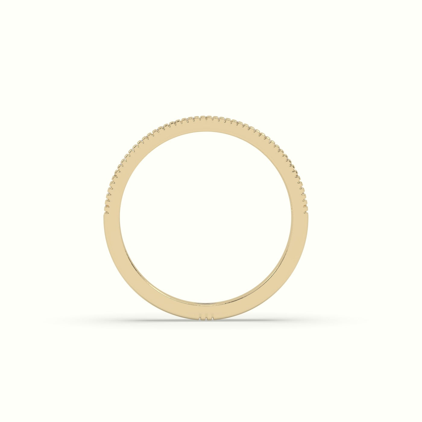 Princess Cut Diamond Cluster Milgrain Edge Wedding Band — Yellow Gold