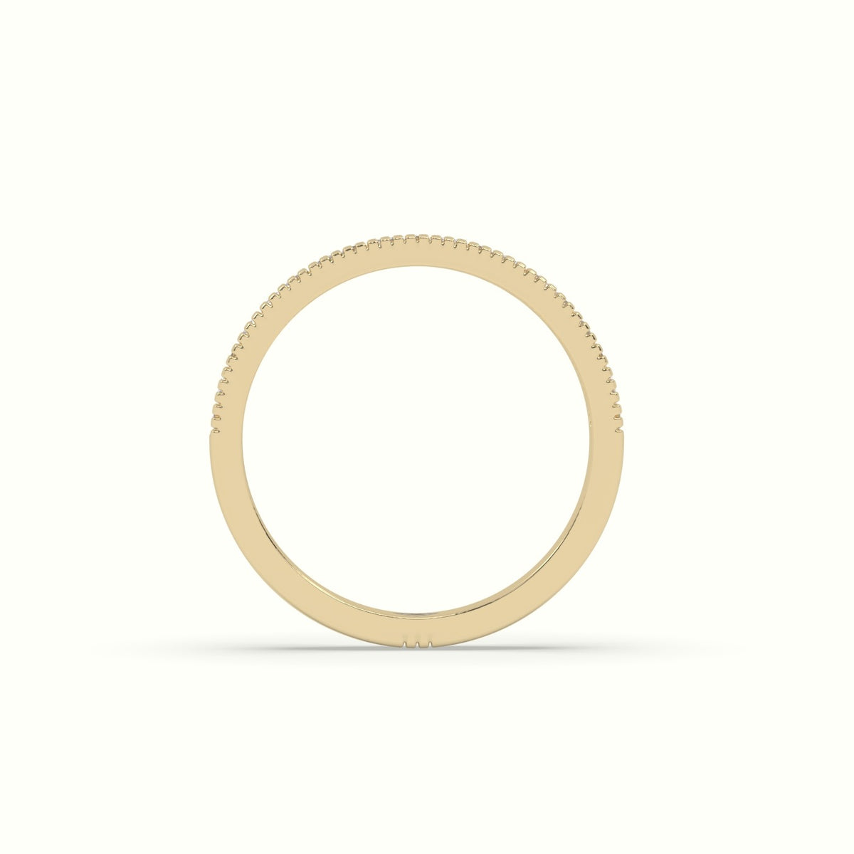 Princess Cut Diamond Cluster Milgrain Edge Wedding Band — Yellow Gold