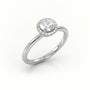 Round-Cut Diamond 4 Prongs Halo Setting Engagement Ring — White Gold