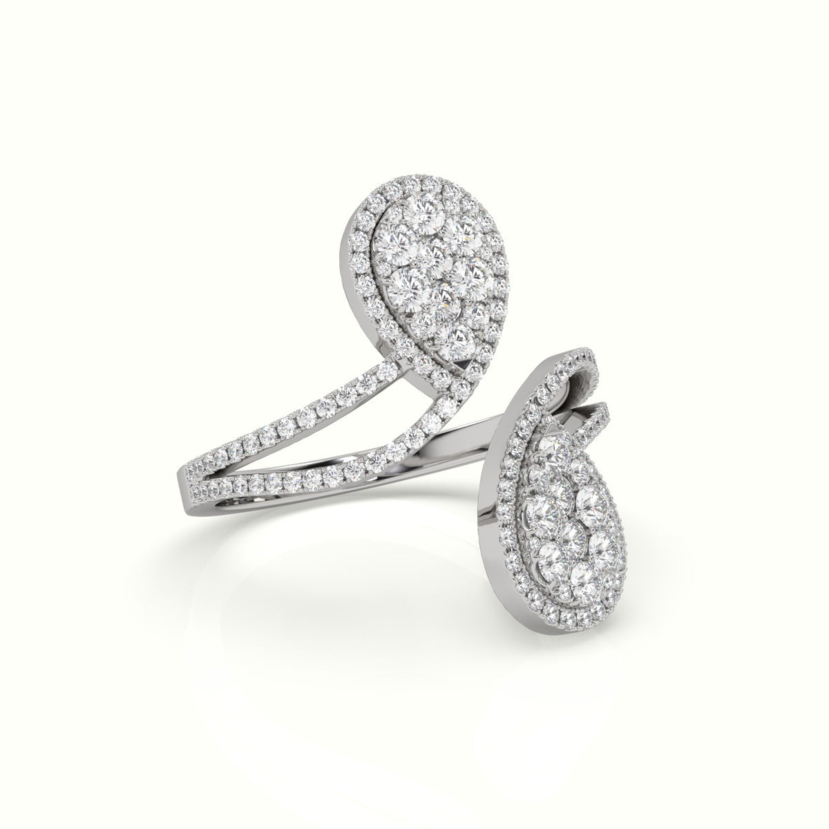 Toi & Moi Pear Shaped Illusion Setting Round Brilliant Diamonds — White Gold